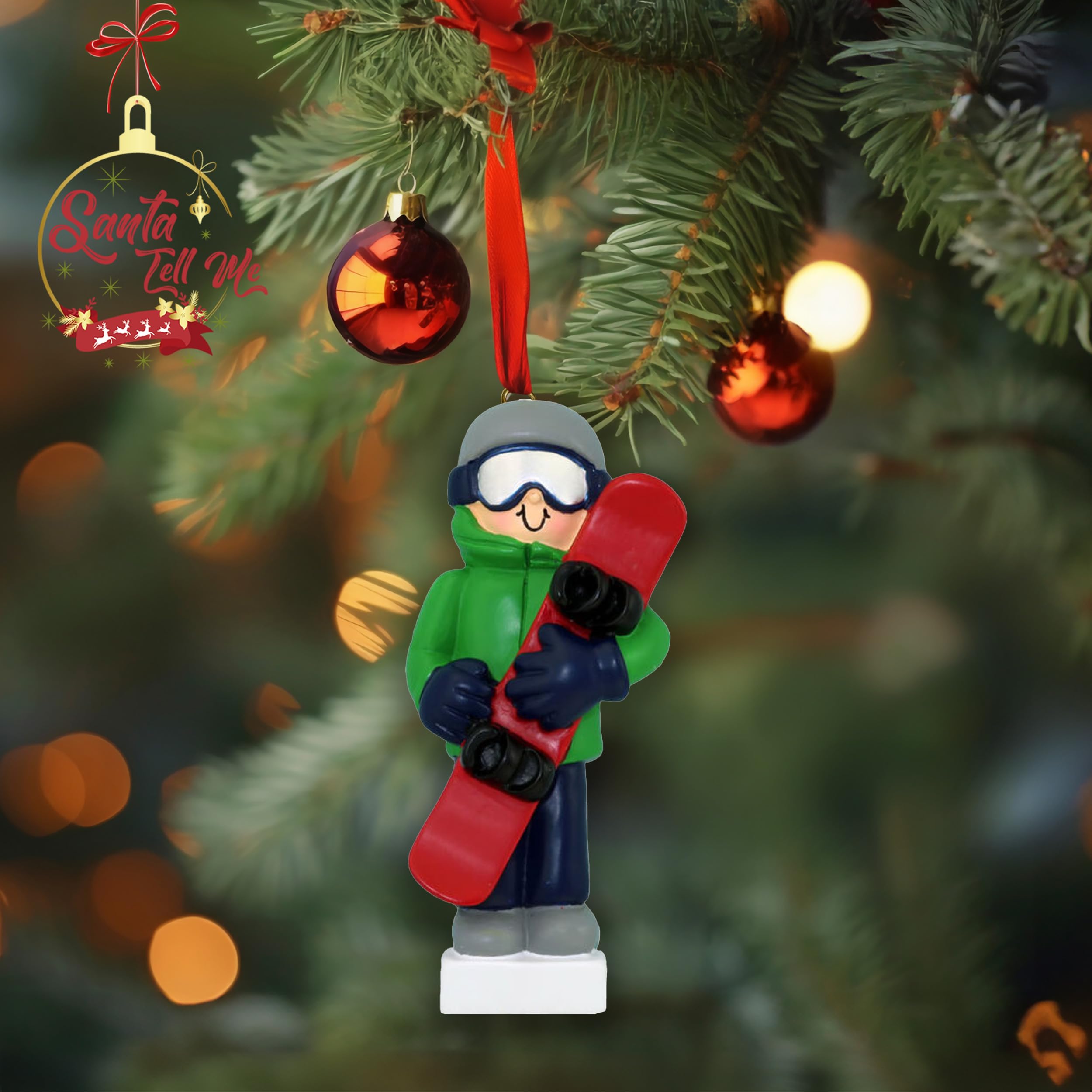 Snowboard Ornament 2025 Personalized Snowboarding Christmas